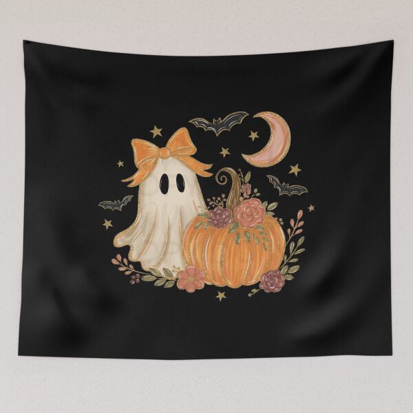 Item preview, Floral Ghost Halloween Pumpkin, Spooky Ghost Halloween, Floral Fall Pumpkin Coquette Sublimation, Spooky Season designed and sold by RafaelScherer.