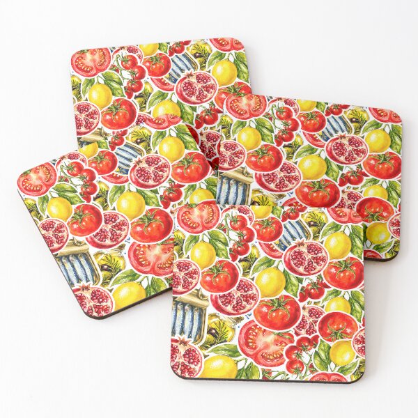 Item preview, Mediterranean Food Watercolor Pattern designed and sold by bloomave.