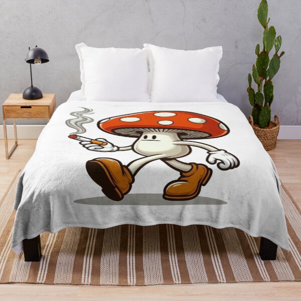 Item preview, Funny Mushroom Character Smoking a Cigar Retro Cartoon Illustration designed and sold by BednarEvans.