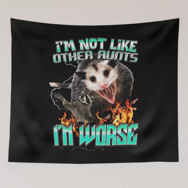 Item preview, Funny Opossum, I'm Not Like Other Aunts I'm Worse, Trash Animal, Raccoon Meme, Feral Aunt, Possum Lover designed and sold by RafaelScherer.