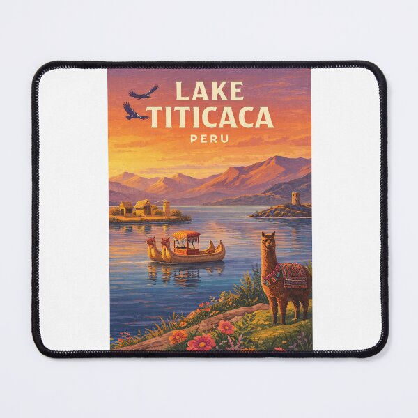 Item preview, Lake Titicaca Peru Andean Highlands With Traditional Reed Boat designed and sold by Aryabek.
