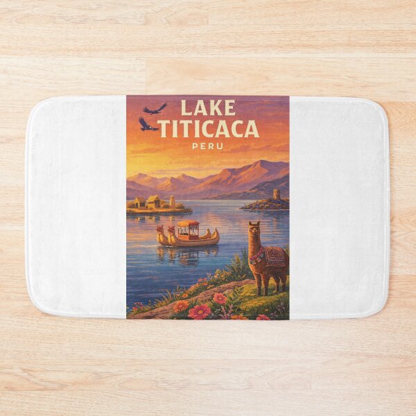 Item preview, Lake Titicaca Peru Andean Highlands With Traditional Reed Boat designed and sold by Aryabek.