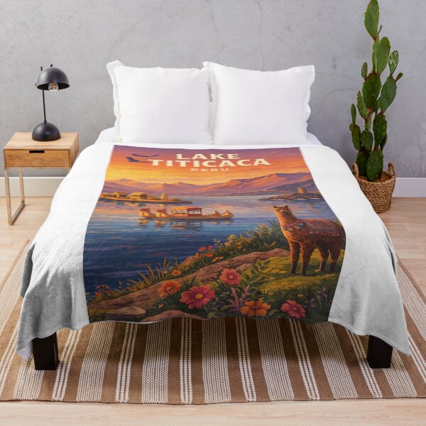 Item preview, Lake Titicaca Peru Andean Highlands With Traditional Reed Boat designed and sold by Aryabek.