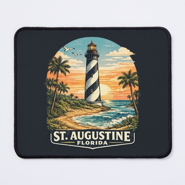 Item preview, St. Augustine Lighthouse Florida Retro Vintage Travel Shirt | Coastal Sunset Nautical Landmark Vacation Gift Design designed and sold by Globalcitytees.