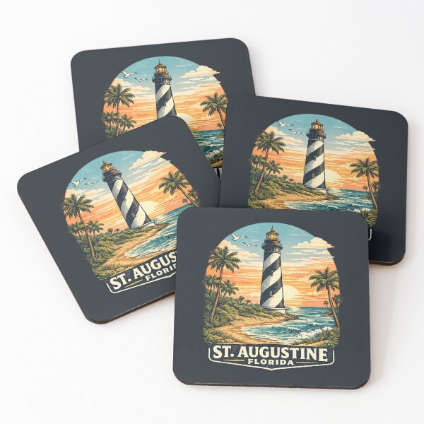 Item preview, St. Augustine Lighthouse Florida Retro Vintage Travel Shirt | Coastal Sunset Nautical Landmark Vacation Gift Design designed and sold by Globalcitytees.