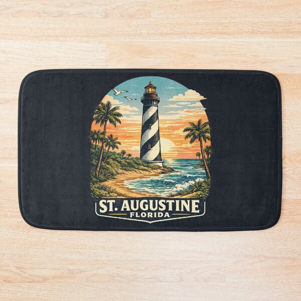 Item preview, St. Augustine Lighthouse Florida Retro Vintage Travel Shirt | Coastal Sunset Nautical Landmark Vacation Gift Design designed and sold by Globalcitytees.