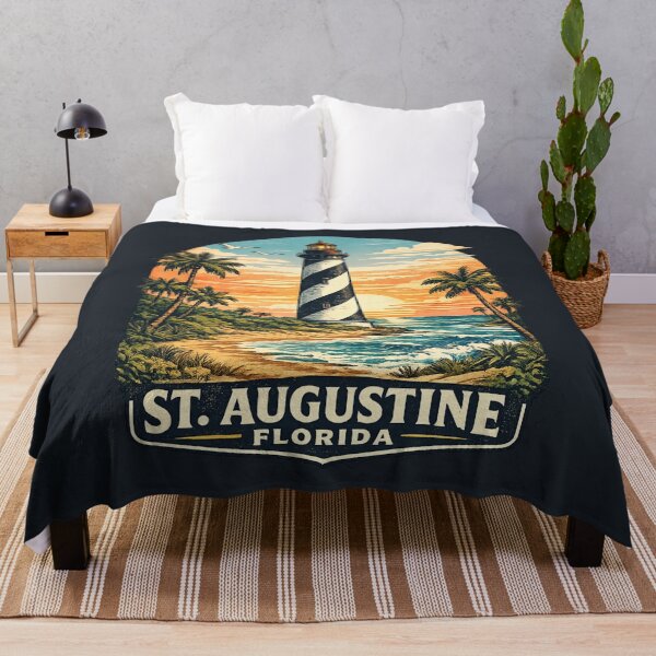 Item preview, St. Augustine Lighthouse Florida Retro Vintage Travel Shirt | Coastal Sunset Nautical Landmark Vacation Gift Design designed and sold by Globalcitytees.