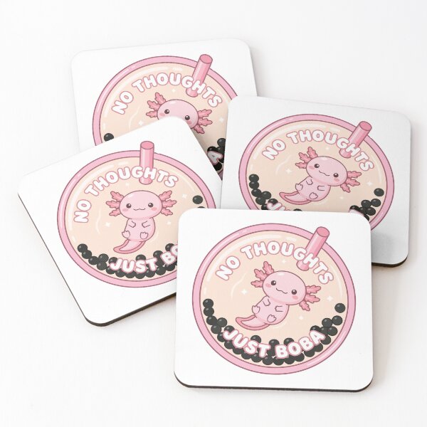 Item preview, Kawaii Axolotl Strawberry Boba Tea No Thoughts designed and sold by Arc2020.