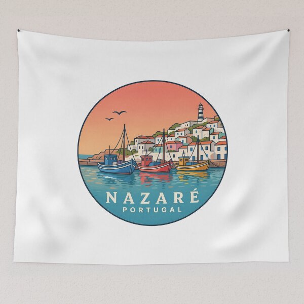 Item preview, Nazaré Portugal: Colorful Hilltop Coast & Fishing Boats designed and sold by CircinusStore.
