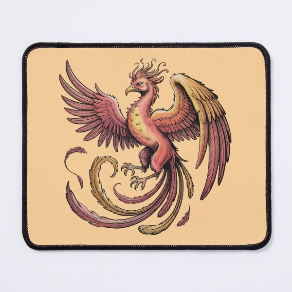 Item preview, Decorative medieval fantasy illustration of a phoenix designed and sold by 123ks.