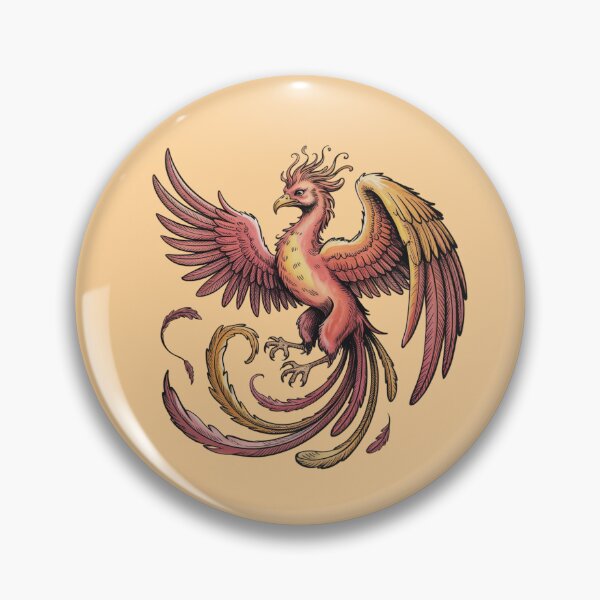 Item preview, Decorative medieval fantasy illustration of a phoenix designed and sold by 123ks.