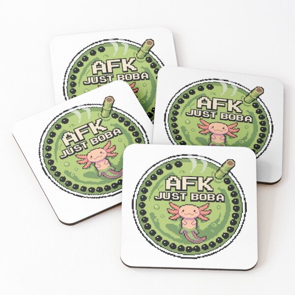 Item preview, Pixel Art Gamer Axolotl Matcha Boba AFK Meme designed and sold by Arc2020.