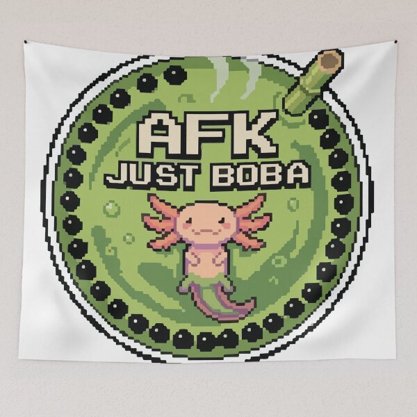 Item preview, Pixel Art Gamer Axolotl Matcha Boba AFK Meme designed and sold by Arc2020.