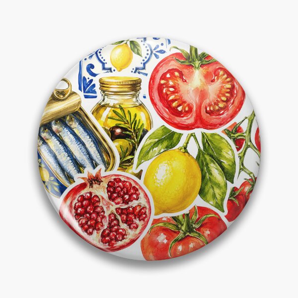 Item preview, Mediterranean food pattern designed and sold by bloomave.