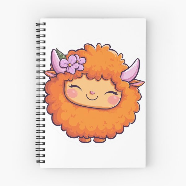 Item preview, Highland Cow Cute Fluffy Flower Kawaii designed and sold by StickerMan17.