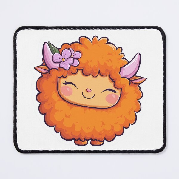 Item preview, Highland Cow Cute Fluffy Flower Kawaii designed and sold by StickerMan17.