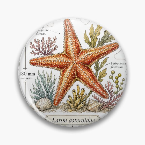 Item preview, Cute Vintage Starfish Sticker - Scientific Sea Star Plate designed and sold by PND7777.