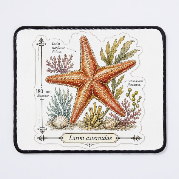 Item preview, Cute Vintage Starfish Sticker - Scientific Sea Star Plate designed and sold by PND7777.