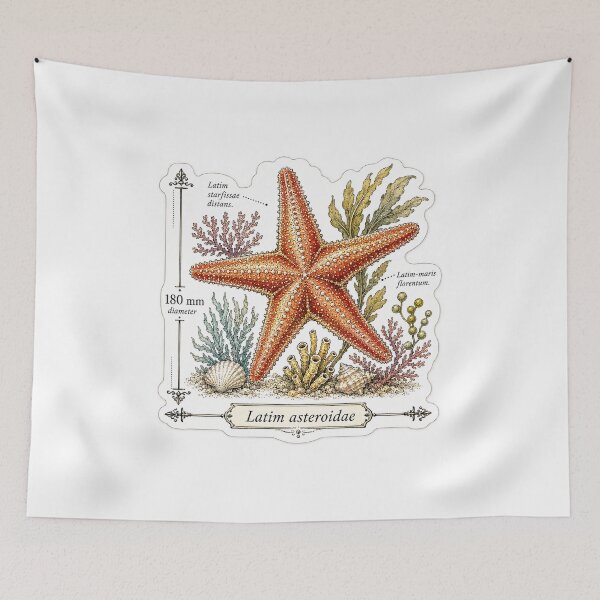 Item preview, Cute Vintage Starfish Sticker - Scientific Sea Star Plate designed and sold by PND7777.