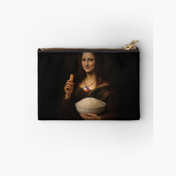 Item preview, Filipino Mona Lisa with Lumpia and Rice - Pinoy Food Art designed and sold by FlipFlopTeesCo.
