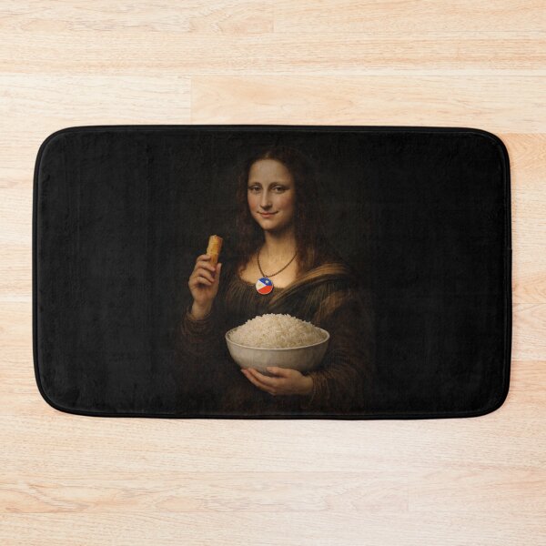Item preview, Filipino Mona Lisa with Lumpia and Rice - Pinoy Food Art designed and sold by FlipFlopTeesCo.