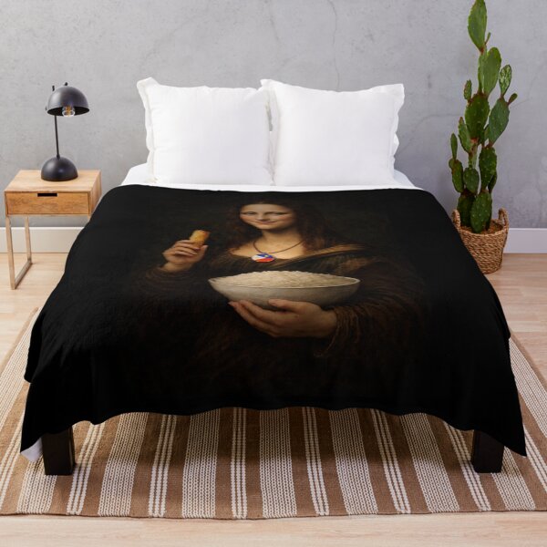 Item preview, Filipino Mona Lisa with Lumpia and Rice - Pinoy Food Art designed and sold by FlipFlopTeesCo.