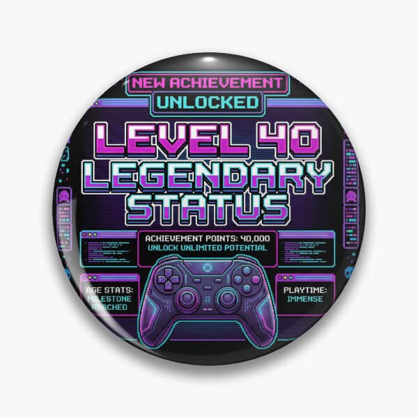 Item preview, Level 40 Unlocked Legendary Status Gamer - 40th Birthday Neon designed and sold by alalame.