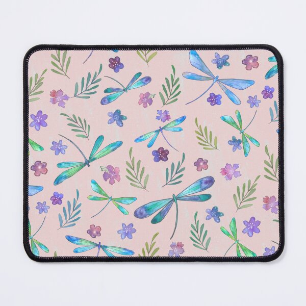 Item preview, Watercolor Flying Dragonflies Pink designed and sold by Sukilopi.