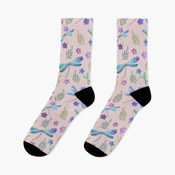Item preview, Watercolor Flying Dragonflies Pink  designed and sold by Sukilopi.