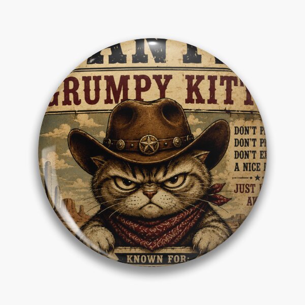 Artikelvorschau, Gesucht: Lustiges Cowboy-Katzen-T-Shirt mit mürrischer Katze – Vintage-Western-Poster mit wütender Katze (Humor) entworfen und verkauft von Artimax-Studio.