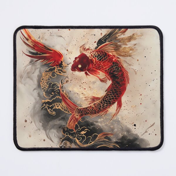 Item preview, Ascension of the Golden Feathered Koi designed and sold by ONYX Pixee.