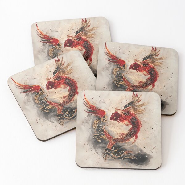 Item preview, Ascension of the Golden Feathered Koi designed and sold by ONYX Pixee.