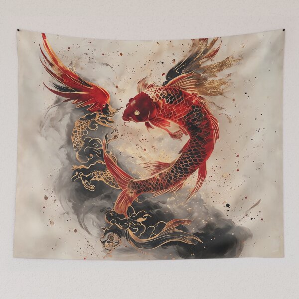 Item preview, Ascension of the Golden Feathered Koi designed and sold by ONYX Pixee.