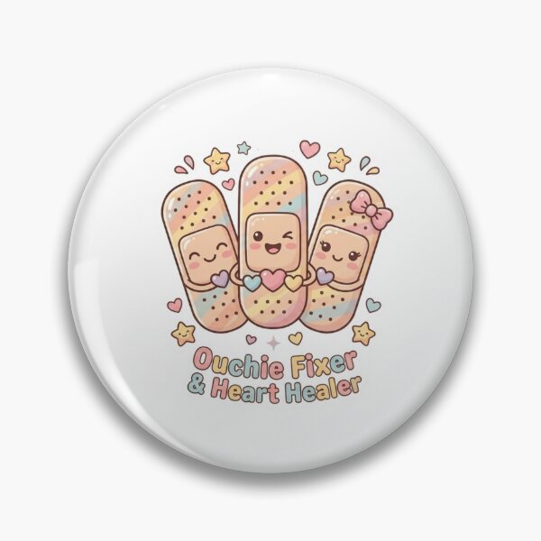 Item preview, Ouchie Fixer Heart Healer Cute Bandage Pediatric Nurse Sticker designed and sold by Nurse Craft Studio.