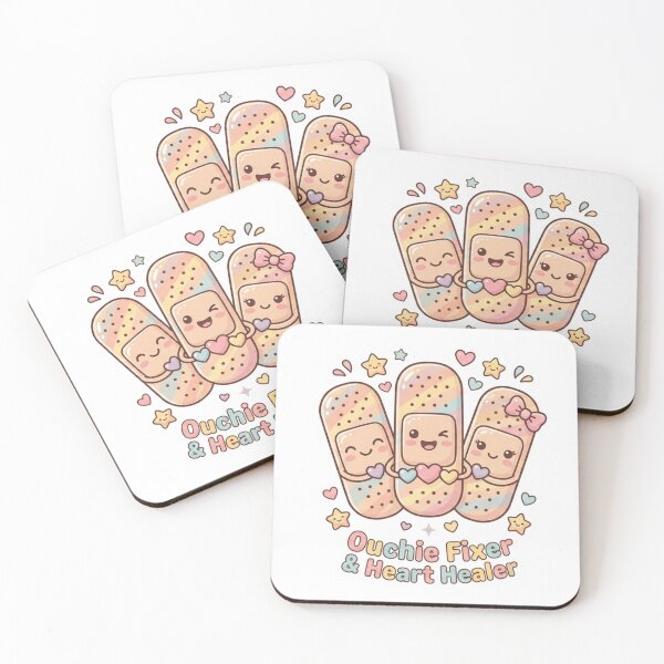 Item preview, Ouchie Fixer Heart Healer Cute Bandage Pediatric Nurse Sticker designed and sold by Nurse Craft Studio.