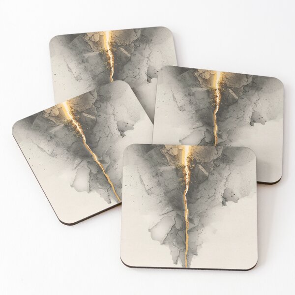Item preview, Charcoal Gold Abstract Crack designed and sold by VortexOfFlorida.