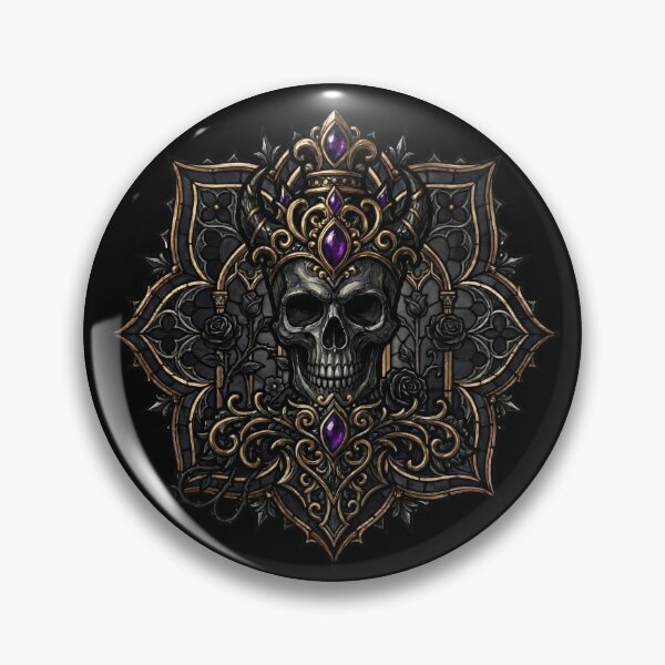Item preview, Skull Mandala with Amethyst Gems — Gothic Stained Glass designed and sold by David Mateo ArtWorks.