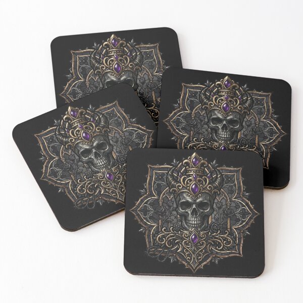 Item preview, Skull Mandala with Amethyst Gems — Gothic Stained Glass designed and sold by David Mateo ArtWorks.