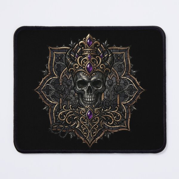 Item preview, Skull Mandala with Amethyst Gems — Gothic Stained Glass designed and sold by David Mateo ArtWorks.