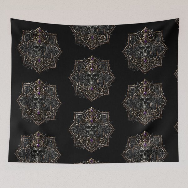 Item preview, Skull Mandala with Amethyst Gems — Gothic Stained Glass designed and sold by David Mateo ArtWorks.