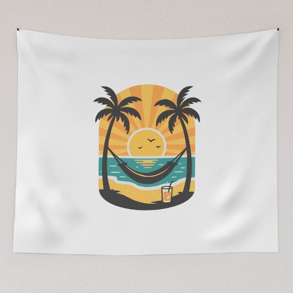 Item preview, Beach Sunset Hammock with Palms designed and sold by FootprintDesign.
