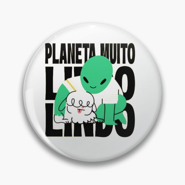 Item preview, Planeta Muito Lindo - Cute Alien and Fluffy Dog Portuguese Art designed and sold by GenZFashion000.