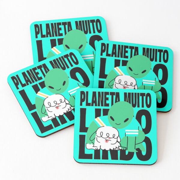 Item preview, Planeta Muito Lindo - Cute Alien and Fluffy Dog Portuguese Art designed and sold by GenZFashion000.
