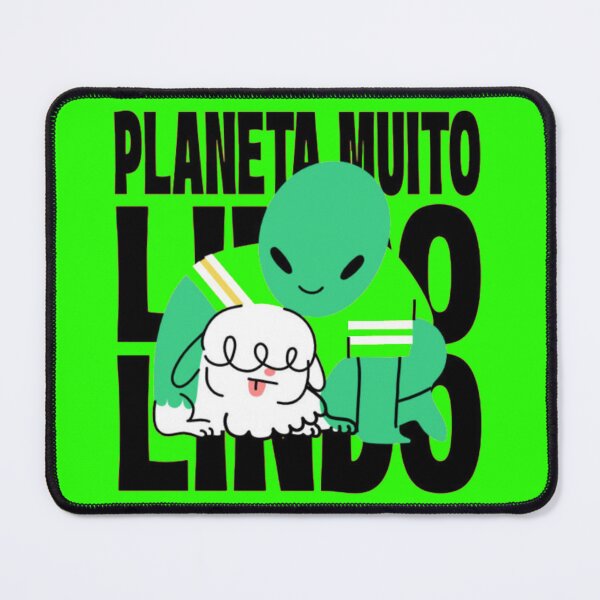Item preview, Planeta Muito Lindo - Cute Alien and Fluffy Dog Portuguese Art designed and sold by GenZFashion000.