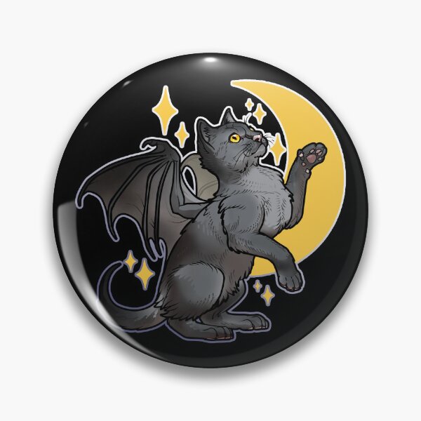 Item preview, Halloween, Magical, Fantasy, Winged Black Cat, Crescent Moon, Stars   designed and sold by Ryuvhiel.