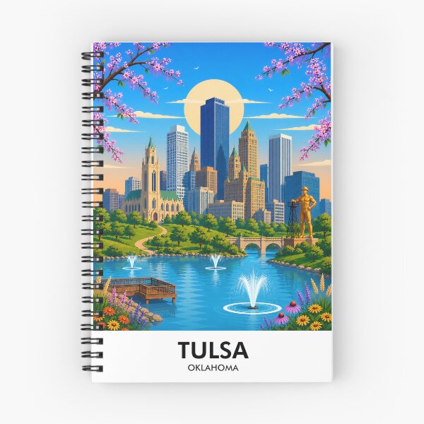 Item preview, Tulsa Oklahoma Retro Travel Print designed and sold by HomeLivingCo.