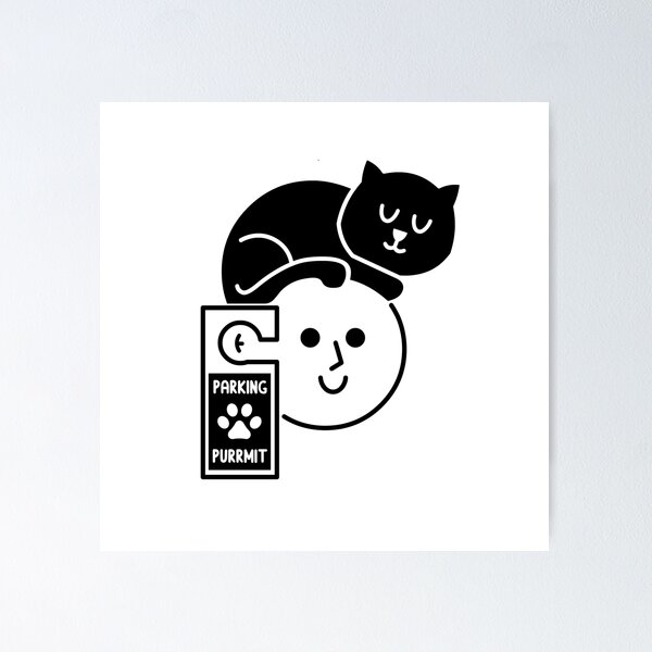 Item preview, Parking Purrmit designed and sold by HandsOffMyDinosaur.