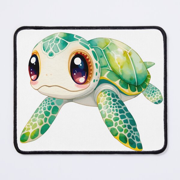 Item preview, Cute Kawaii Sea Turtle Watercolor Illustration | Adorable Baby Turtle | Pastel Ocean Animal Cartoon Sticker designed and sold by PrintelloTH.