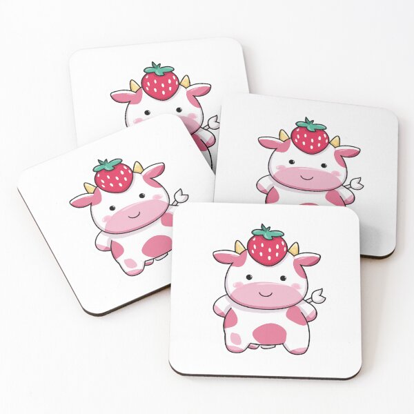 Item preview, Strawberry Cow Cute Pink Kawaii designed and sold by StickerMan17.