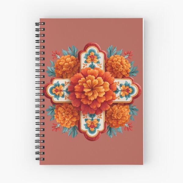 Item preview, Talavera Marigold Cross | Día de los Muertos Folk Art designed and sold by MythicMood.